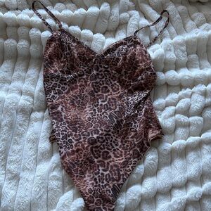 Princess Polly women  Leopard Print One-Piece Swimsuit in Brown